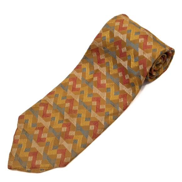 Vintage Bond Geometric Pattern 60's 70's Necktie Neck Tie - Picture 1 of 7